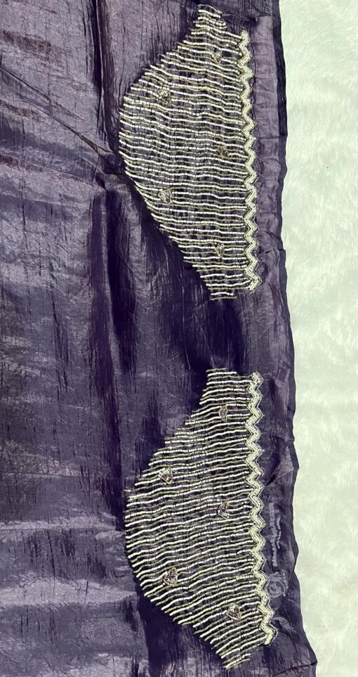 Crush Designer Hand work and Party Wear Saree - Image 5