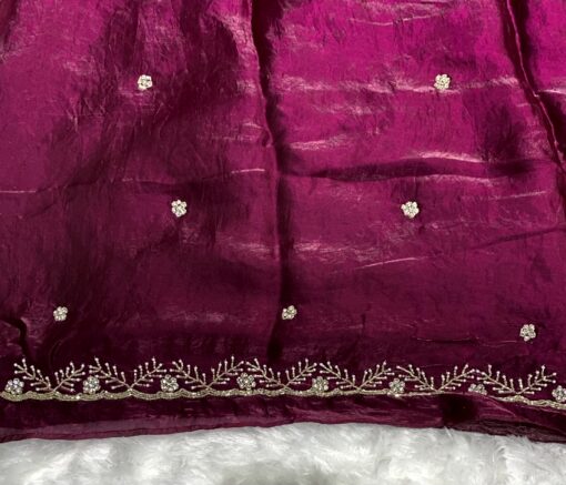 Tarahood Designer Hand Work and Pary Wear Fendi Saree - Image 8