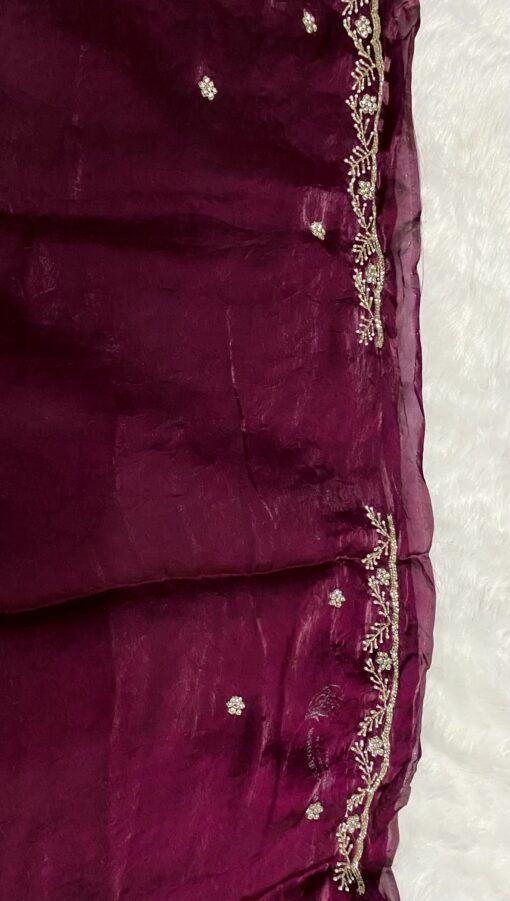 Tarahood Designer Hand Work and Pary Wear Fendi Saree - Image 9