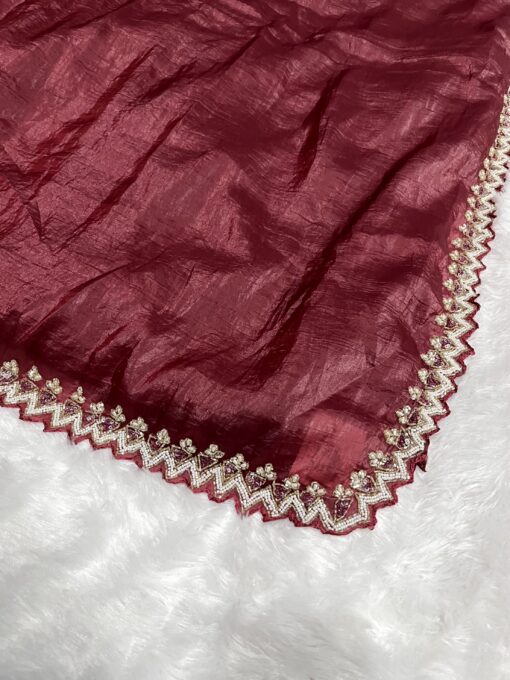 Crush Designer Hand work and Party Wear Saree - Image 7