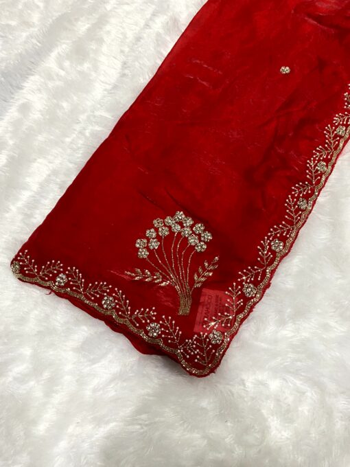 Tarahood Designer Hand Work and Pary Wear Fendi Saree - Image 10