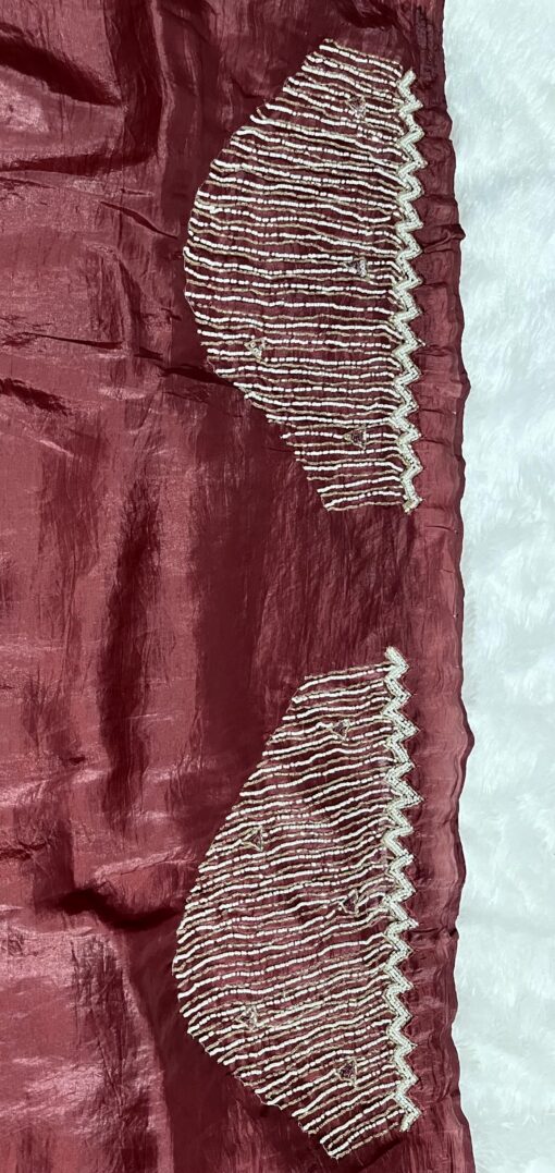 Crush Designer Hand work and Party Wear Saree - Image 9
