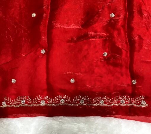 Tarahood Designer Hand Work and Pary Wear Fendi Saree - Image 12