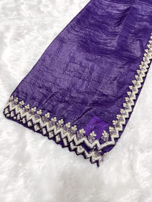 Crush Designer Hand work and Party Wear Saree - Image 10