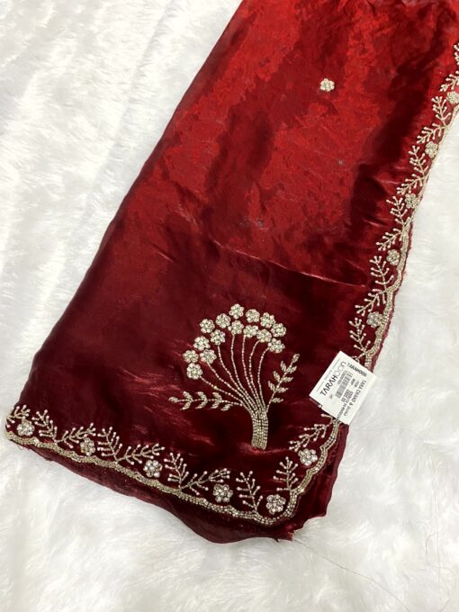 Tarahood Designer Hand Work and Pary Wear Fendi Saree - Image 14