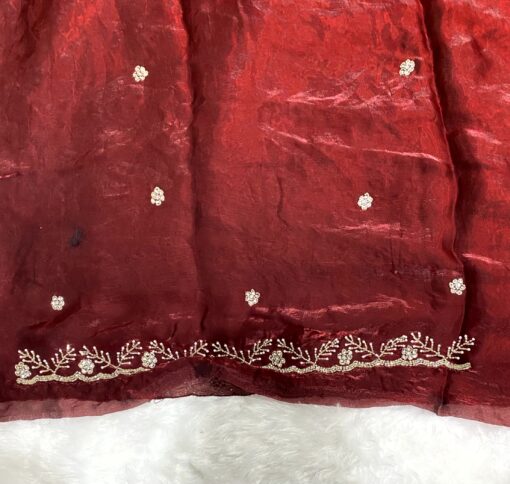 Tarahood Designer Hand Work and Pary Wear Fendi Saree - Image 16