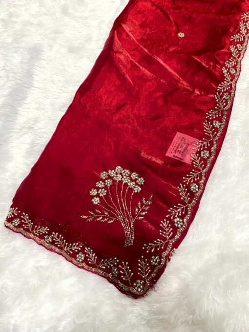 Tarahood Designer Hand Work and Pary Wear Fendi Saree - Image 22