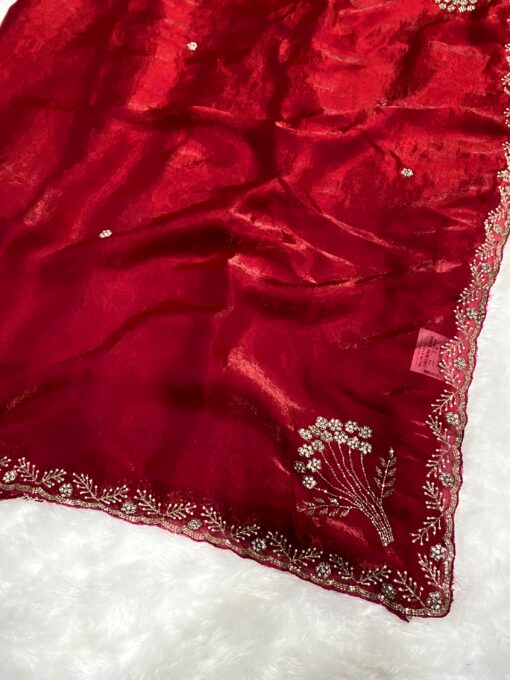 Tarahood Designer Hand Work and Pary Wear Fendi Saree - Image 23