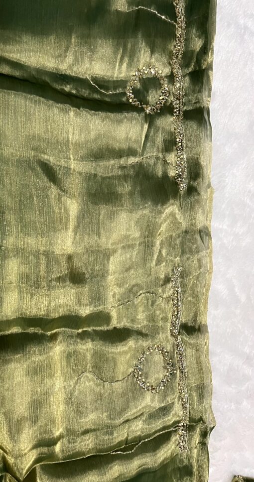 Jimmy Choo Dual Shade Hand work Saree - Image 5