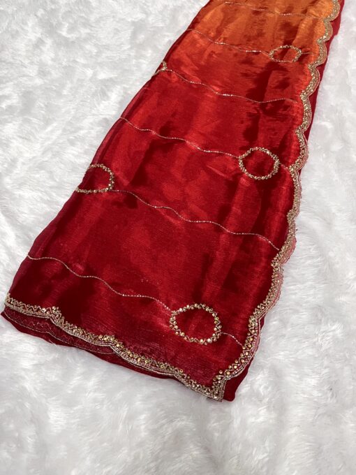 Jimmy Choo Dual Shade Hand work Saree - Image 10