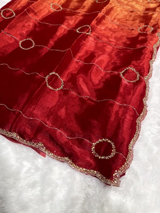 Jimmy Choo Dual Shade Hand work Saree - Image 11