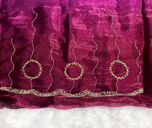 Jimmy Choo Dual Shade Hand work Saree - Image 16