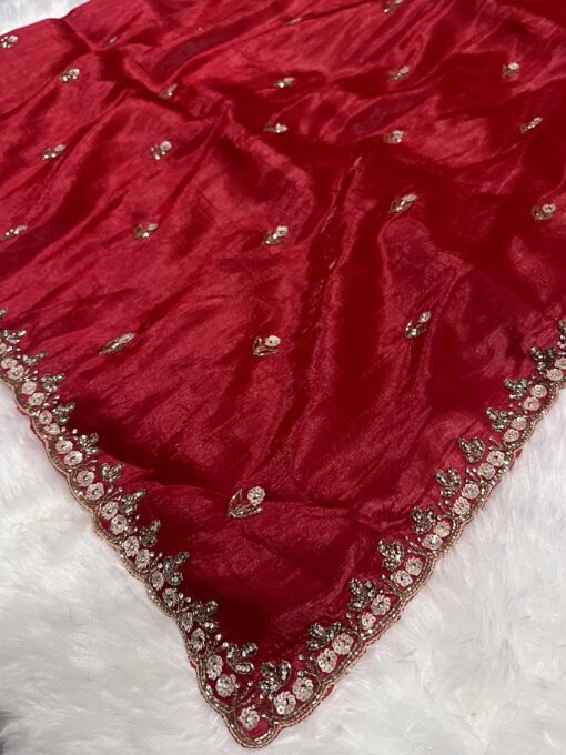 Crush Designer Hand work and Party Wear Saree - Image 3