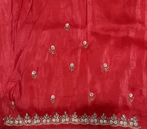 Crush Designer Hand work and Party Wear Saree - Image 4