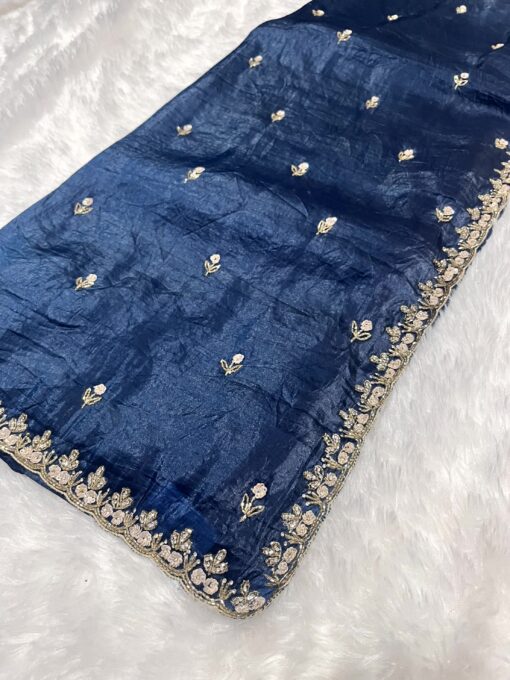 Crush Designer Hand work and Party Wear Saree - Image 6