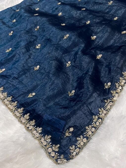 Crush Designer Hand work and Party Wear Saree - Image 7