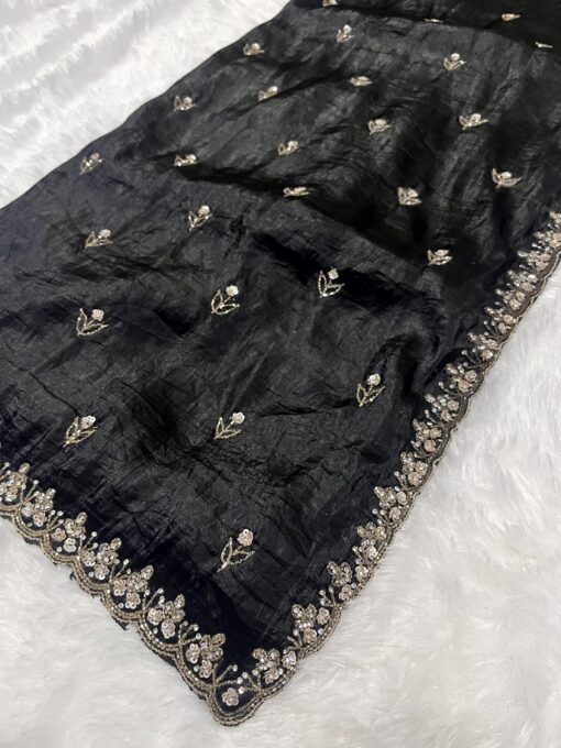 Crush Designer Hand work and Party Wear Saree - Image 10