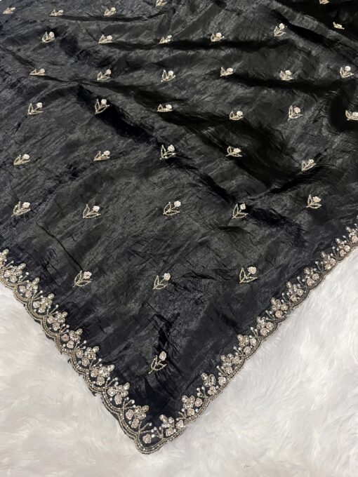 Crush Designer Hand work and Party Wear Saree - Image 11