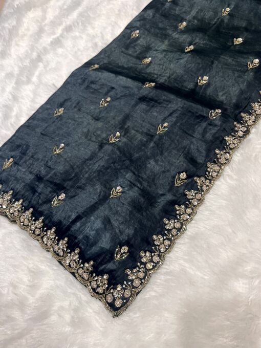 Crush Designer Hand work and Party Wear Saree - Image 14