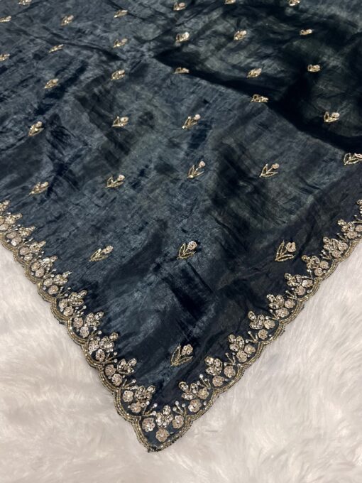 Crush Designer Hand work and Party Wear Saree - Image 15