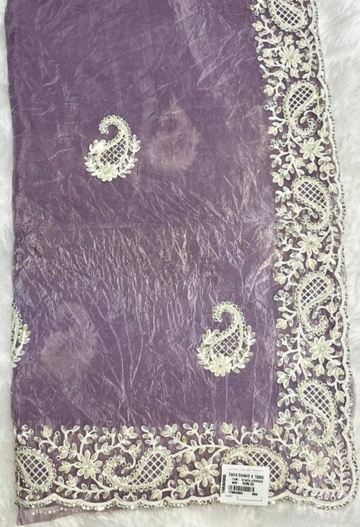 Tarahood Designer Onyx Crush Handwork and Party Wear saree - Image 6