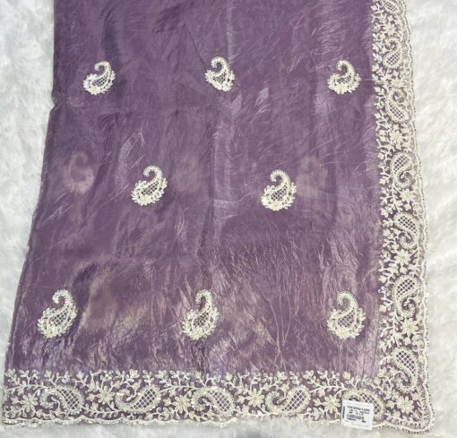 Tarahood Designer Onyx Crush Handwork and Party Wear saree - Image 7