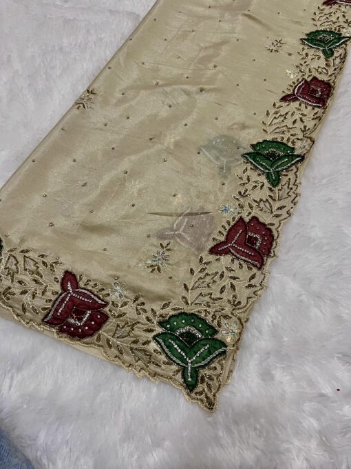 Tarahood Designer Crepe Handwork and Partywear Saree - Image 2