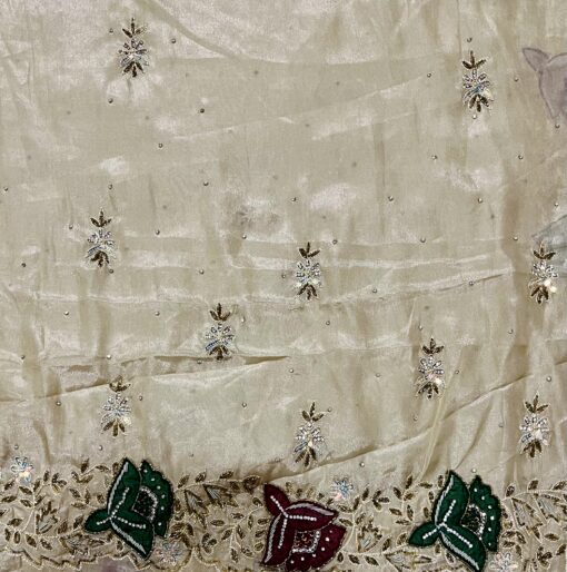 Tarahood Designer Crepe Handwork and Partywear Saree - Image 4