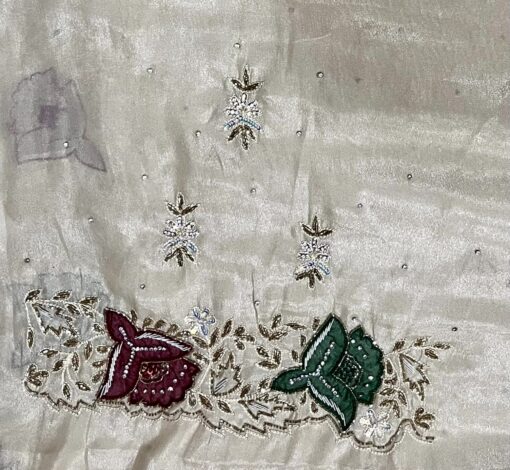 Tarahood Designer Crepe Handwork and Partywear Saree - Image 5