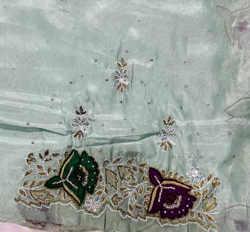 Tarahood Designer Crepe Handwork and Partywear Saree - Image 12