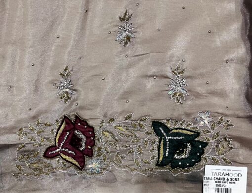 Tarahood Designer Crepe Handwork and Partywear Saree - Image 17