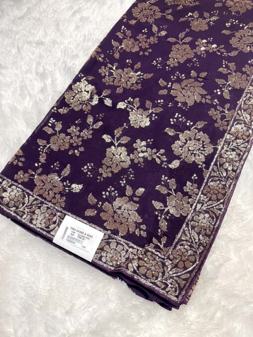 Tarahood Designer Georgette Saree with Sequins Work - Image 5