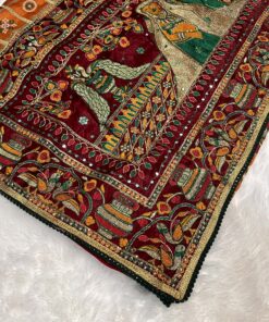 Rajwadi Designer Bhandhej Saree With Handwork