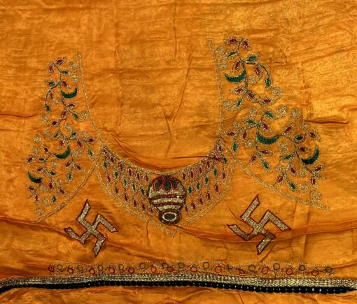 Rajwadi Designer Bhandhej Saree With Handwork - Image 7