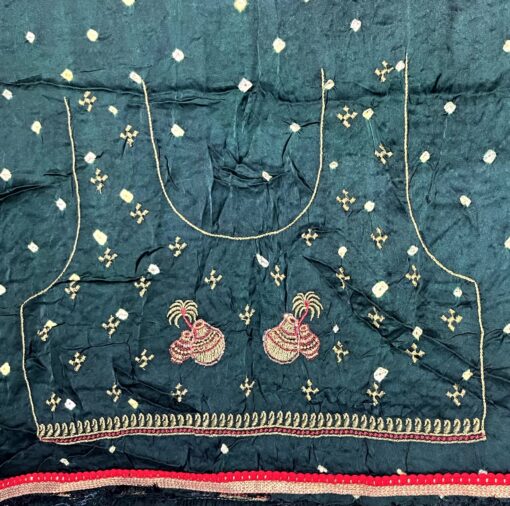 Rajwadi Designer Bhandhej Saree With Handwork - Image 4