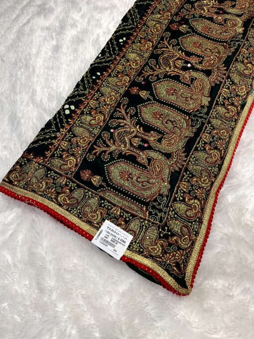 Rajwadi Designer Bhandhej Saree With Handwork - Image 5