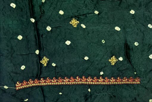 Rajwadi Designer Bhandhej Saree With Handwork - Image 8