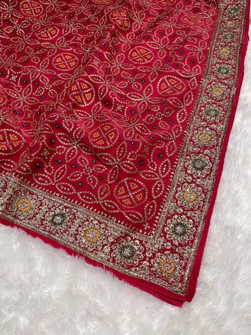 Jimmy Choo Bhandhej Handwork and Party Wear Saree - Image 7