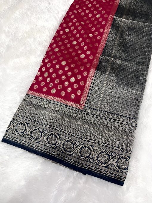 Tarahood Georgette Silk Saree with Contrast Pallu - Image 2
