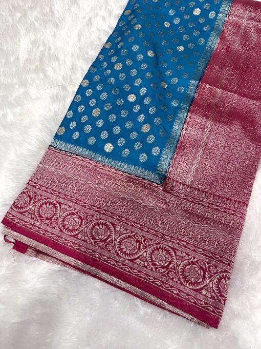 Tarahood Georgette Silk Saree with Contrast Pallu - Image 5