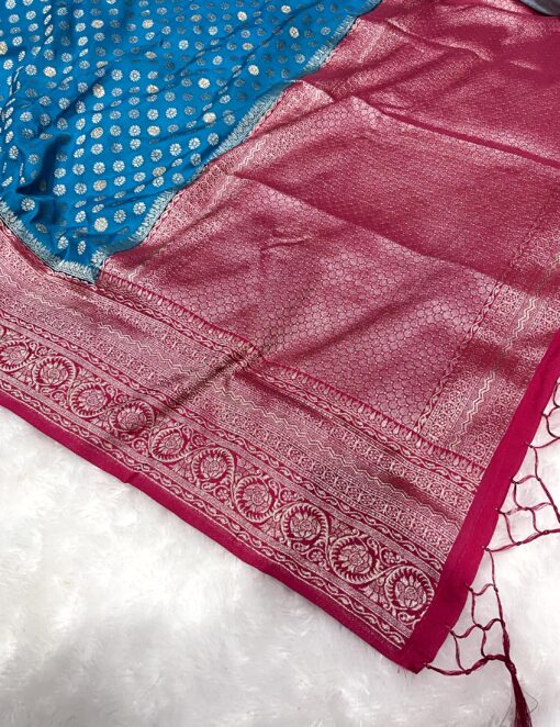 Tarahood Georgette Silk Saree with Contrast Pallu - Image 6