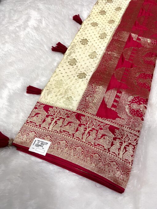 Tarahood Georgette Silk Saree with Contrast Pallu - Image 2
