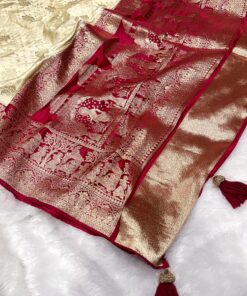 Tarahood Georgette Silk Saree with Contrast Pallu
