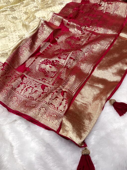 Tarahood Georgette Silk Saree with Contrast Pallu