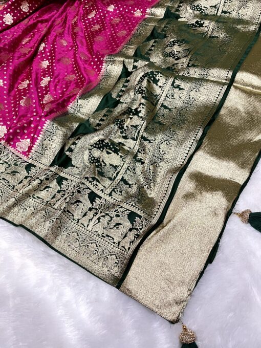 Tarahood Georgette Silk Saree with Contrast Pallu - Image 9