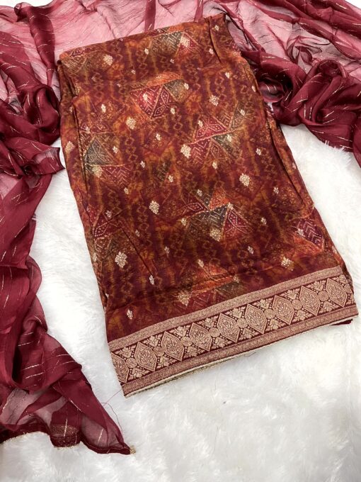 Tarahood Printed and Party Wear Cotton Suit - Image 5