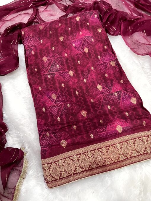Tarahood Printed and Party Wear Cotton Suit - Image 7