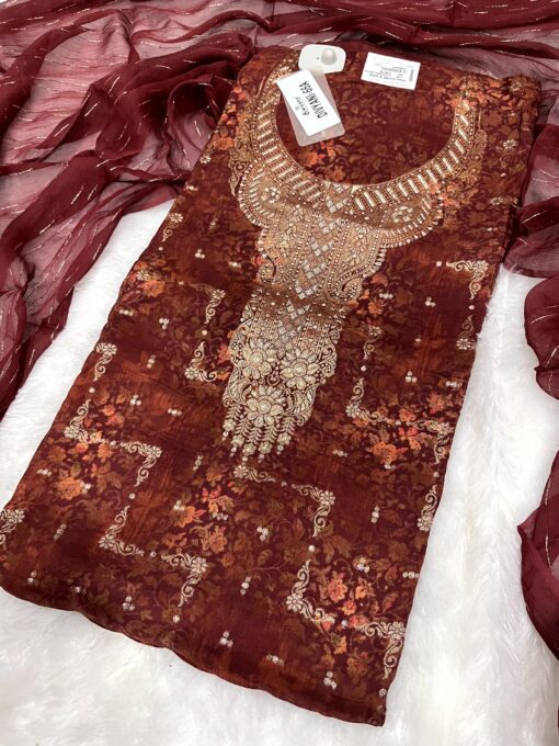 Tarahood Printed and Party Wear Cotton Suit - Image 3
