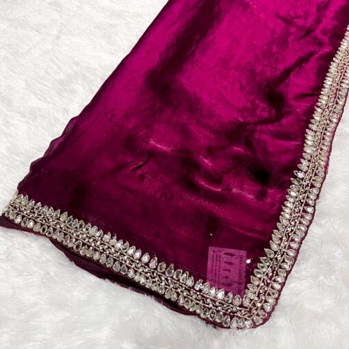 Tarahood designer hand work and party wear fendi saree - Image 18
