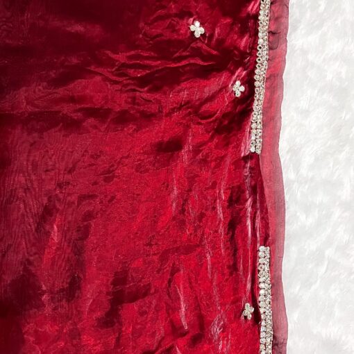 Tarahood designer hand work and party wear fendi saree - Image 5